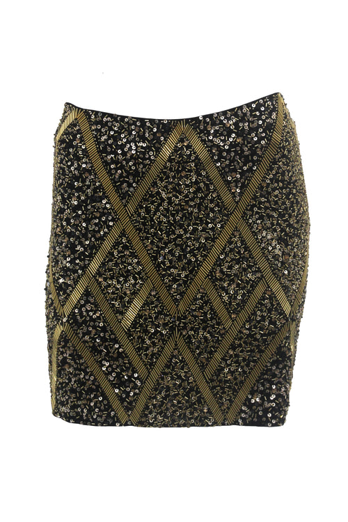Skirt and Top Diamond black gold