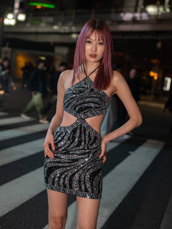 Dress Marble Cut Out