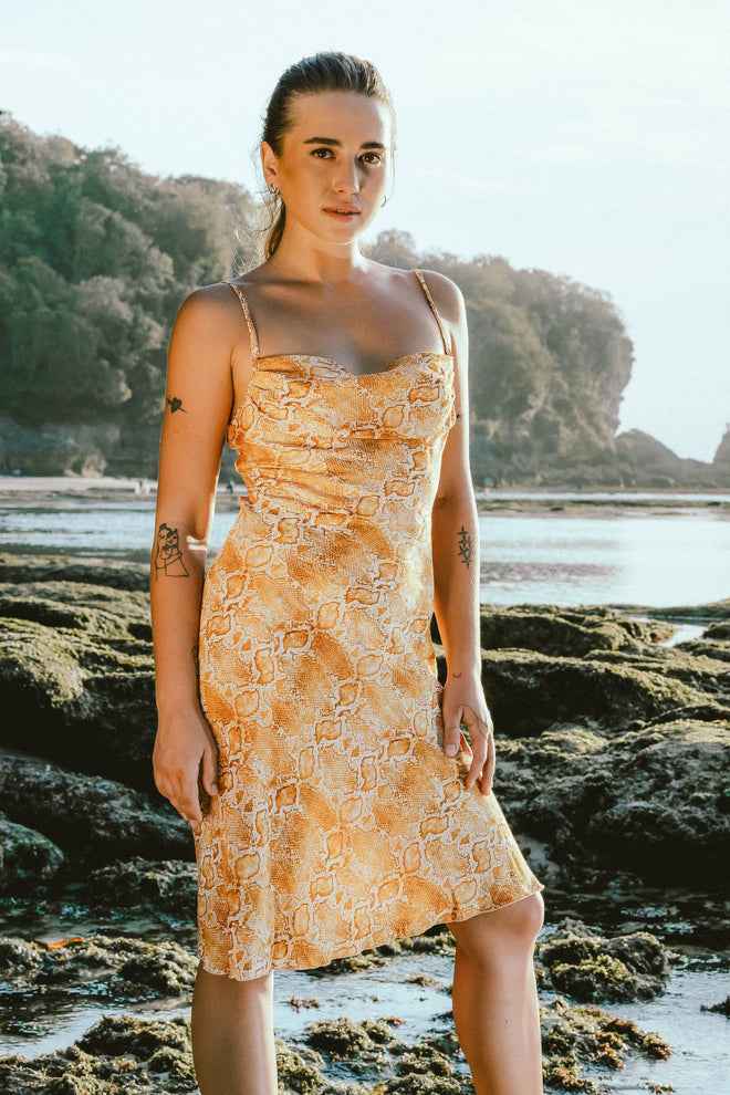 Dress Gold Animal Print