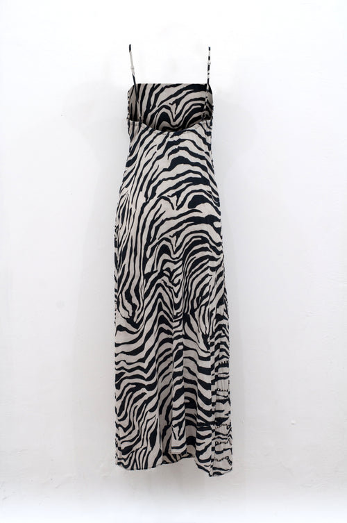 Zebra silk maxi dress