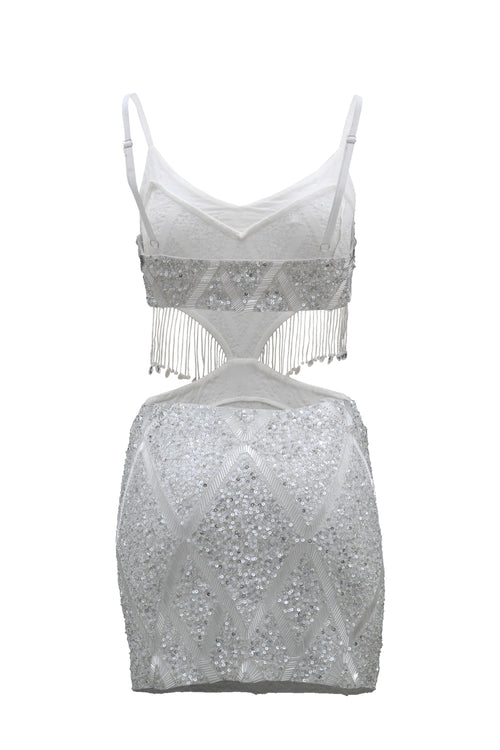 Diamond white cut out dress