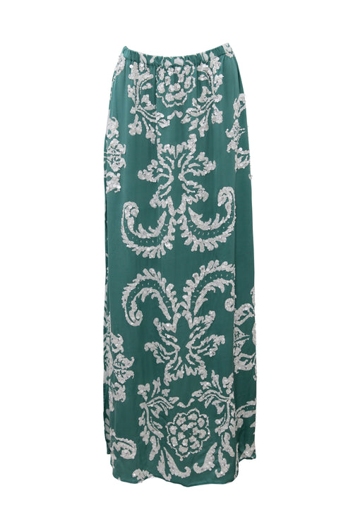 Floral Green Long Skirt