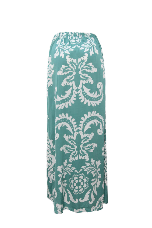 Floral Green Long Skirt