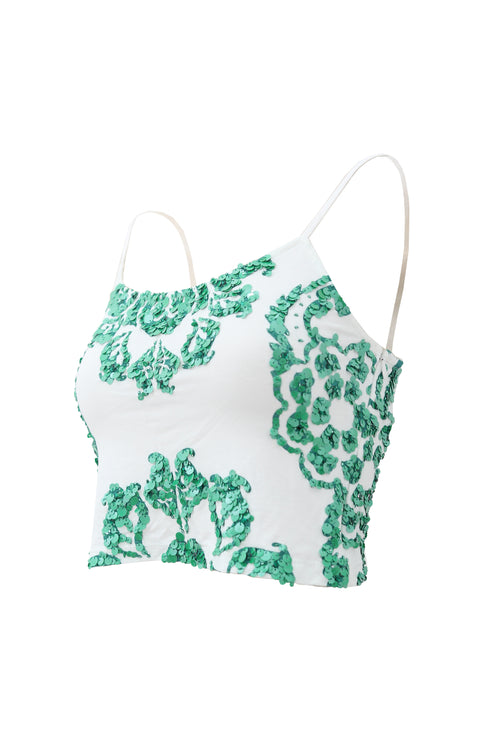Green Floral Top