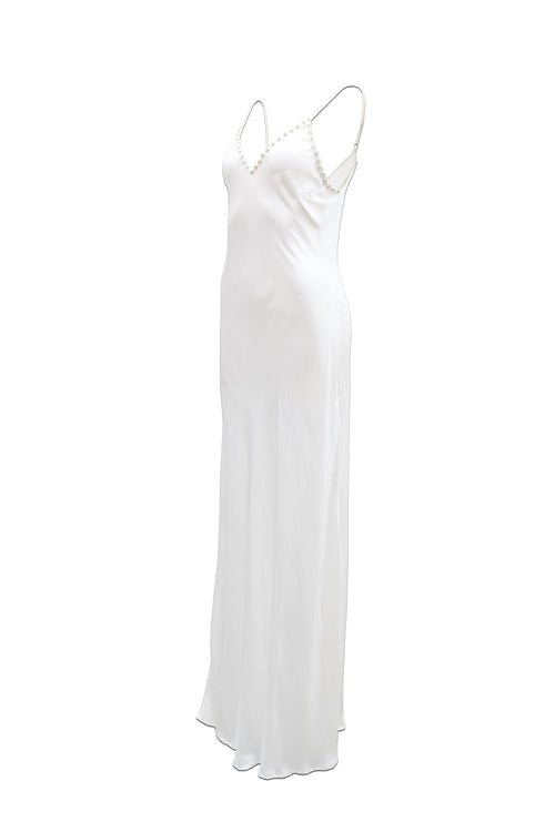 Diamante Slip Dress White