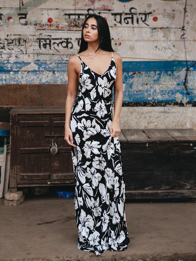 Hibiscus Long slip dress