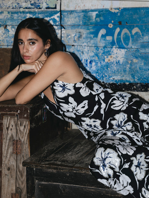 Hibiscus Long slip dress