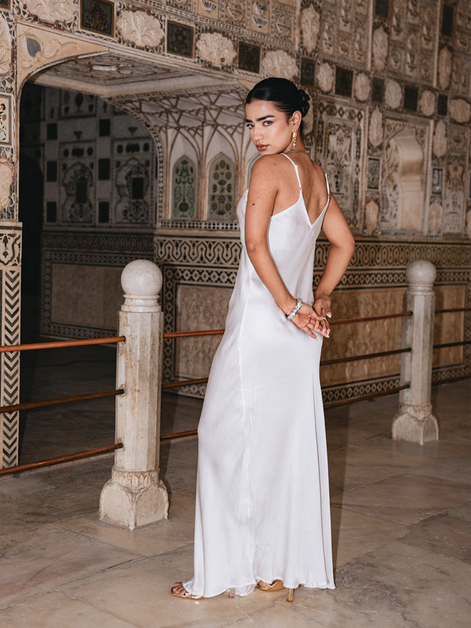 Diamante Slip Dress White