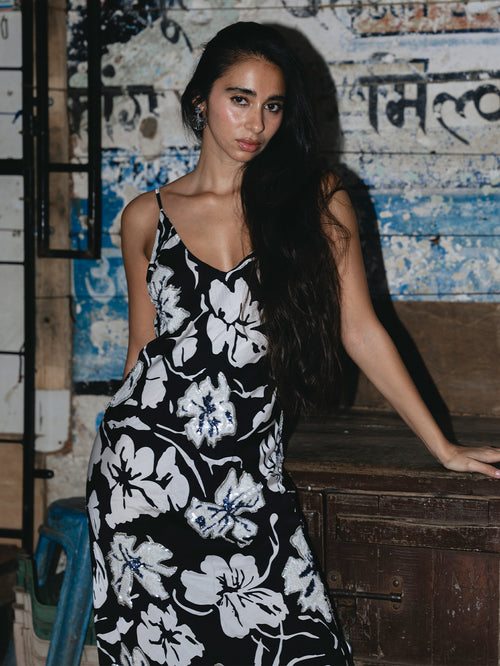 Hibiscus Long slip dress