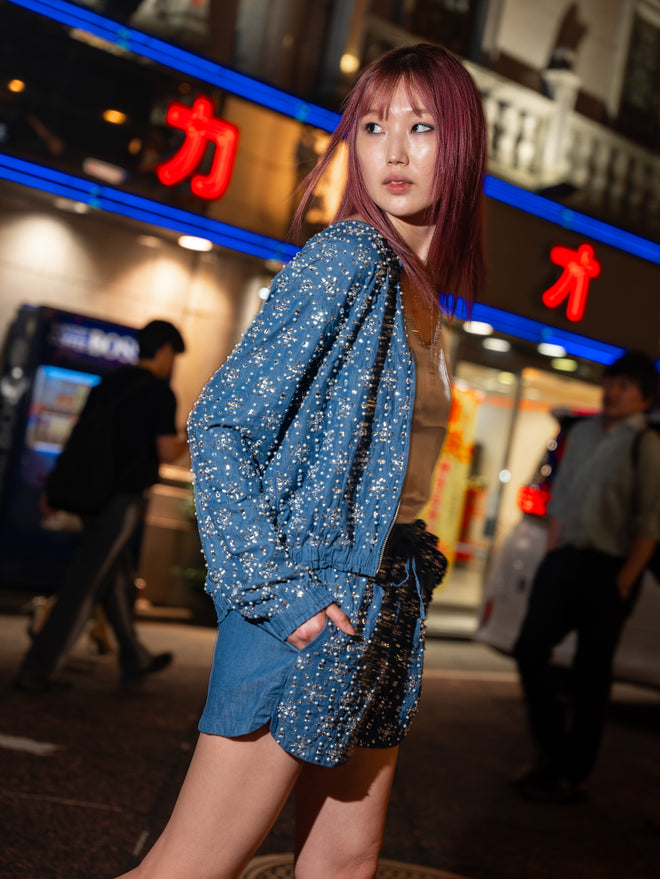 Shorts Denim Pearls