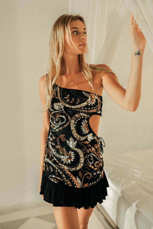 one shoulder paisley dress Paisley Stylish One Shoulder Pleated Slit Satin Dresses, Burnt Orange