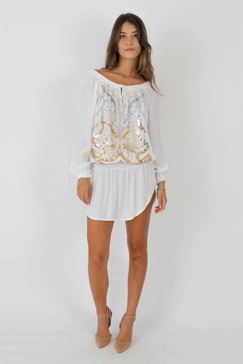 Tunic Flowers offwhite